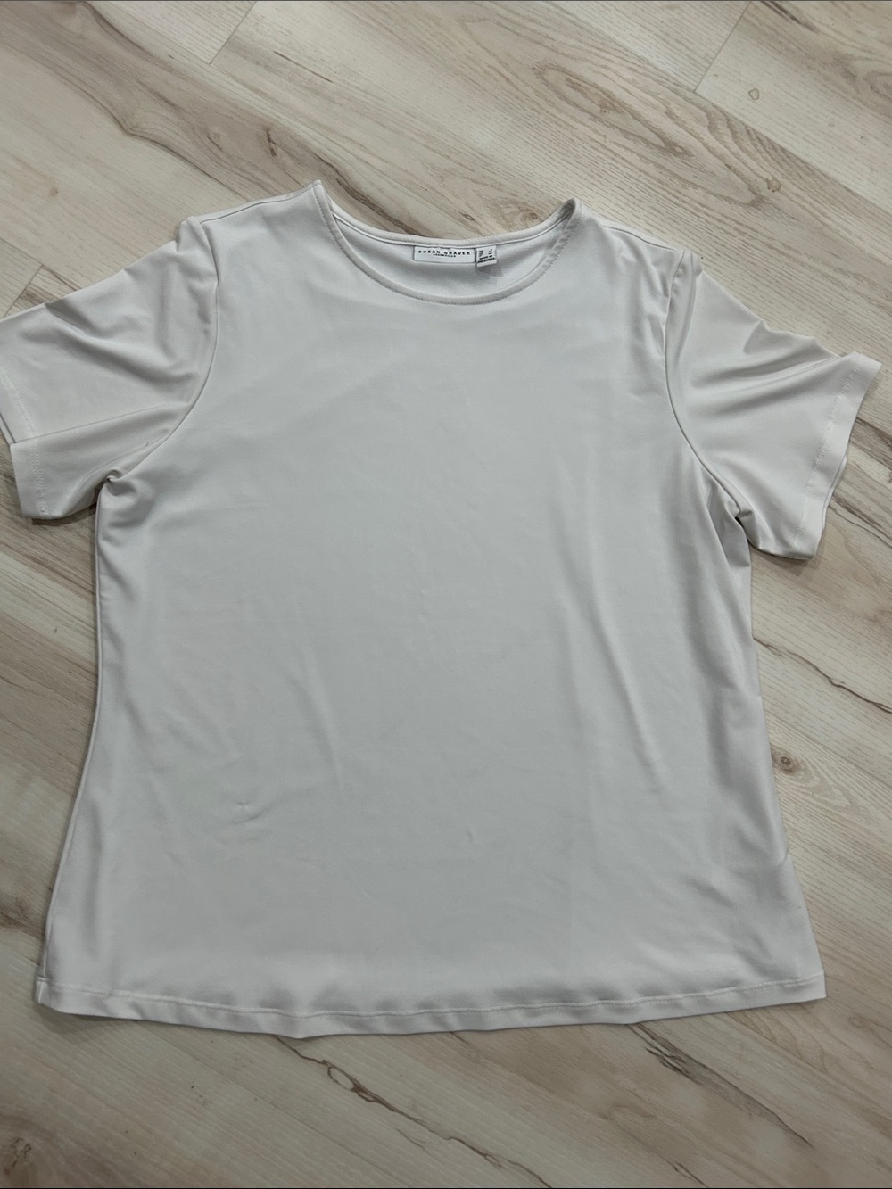 Susan Graver Soft Short-Sleeve Crewneck Tee - Off-White
